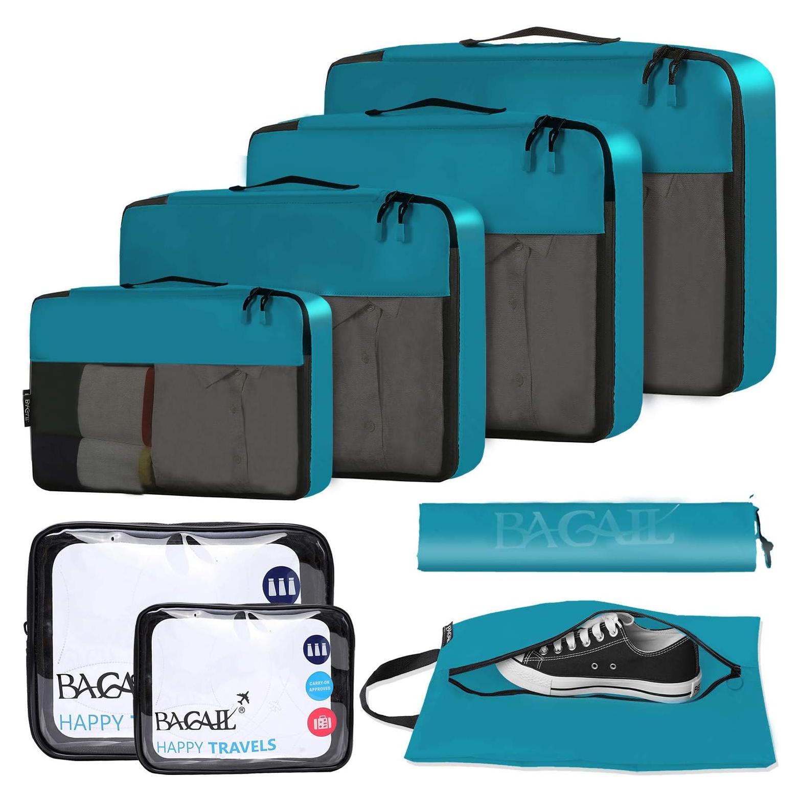 Cubos de Empaque Organizador BAGAIL 8 Set Verde Azulado