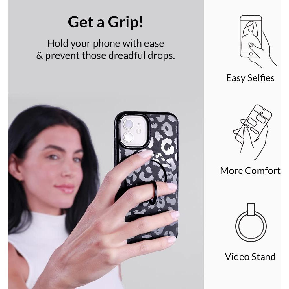 Soporte Magnético Ajustable Velvet Caviar para iPhone MagSafe - Leopardo Púrpura Amatista