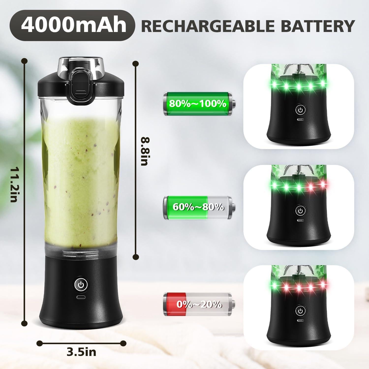 Licuadora Portátil Swietonic 600ml Recargable USB para Batidos