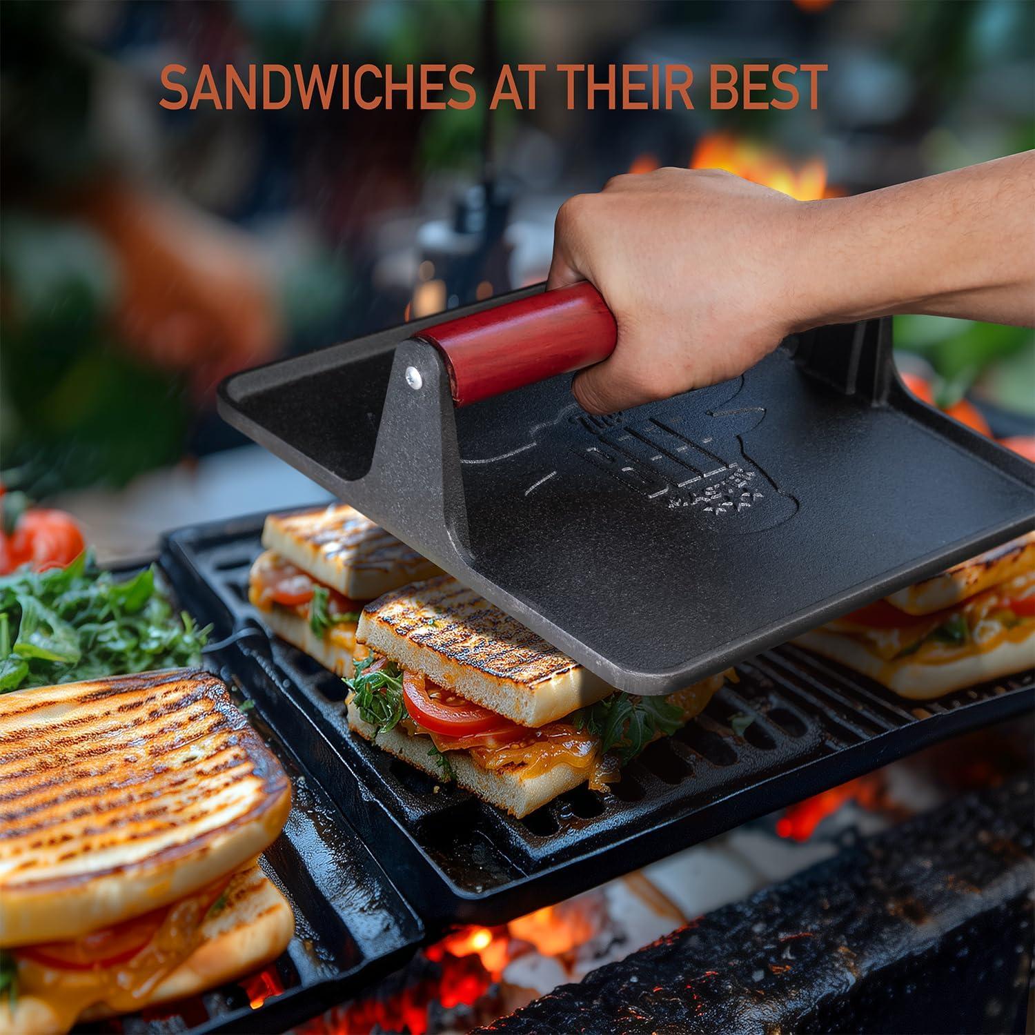 Prensa de Grill XL Beef Master Hierro Fundido 25.4cm