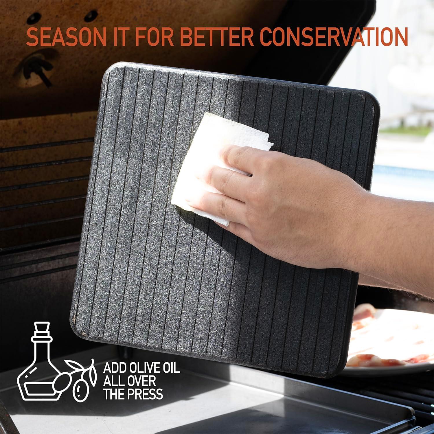 Prensa de Grill XL Beef Master Hierro Fundido 25.4cm