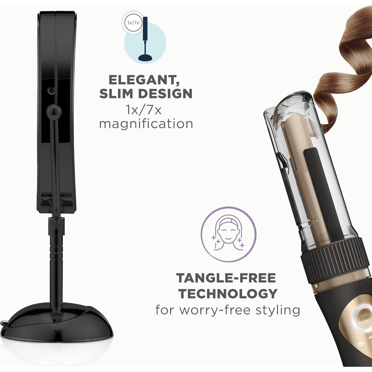 Rizador Automático Curl Secret Conair 3/4" y Espejo Iluminado