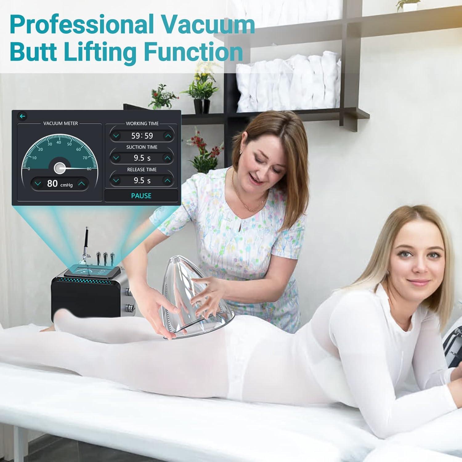 Beauty Star 3 in 1 Vacuum Cupping Therapy Machine with 1800ml Large Cups and Gua Sha Pumps, Professional Diamond Microdermabrasion Machine with Spray Gun, Max Sunction 80cmHg