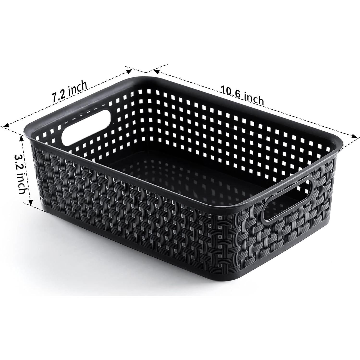 Cestas de Almacenamiento Plástico NETANY 8 Piezas Negro 26.9x18.3cm