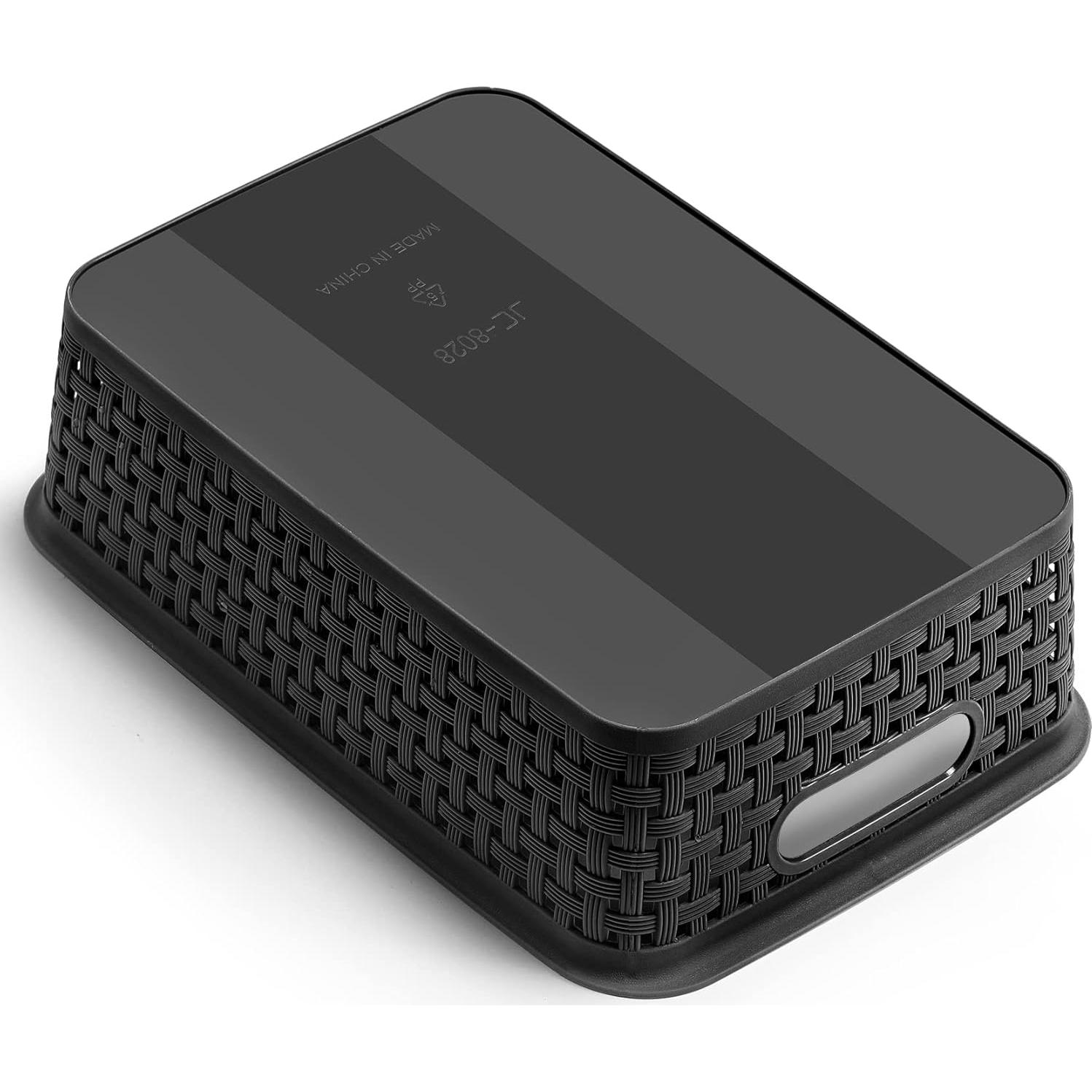 Cestas de Almacenamiento Plástico NETANY 8 Piezas Negro 26.9x18.3cm