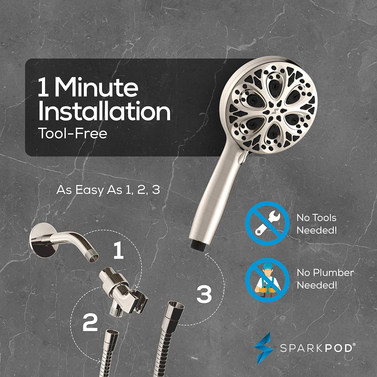 Cabezal de Ducha SparkPod 10 Modos Alta Presión 12.7 cm