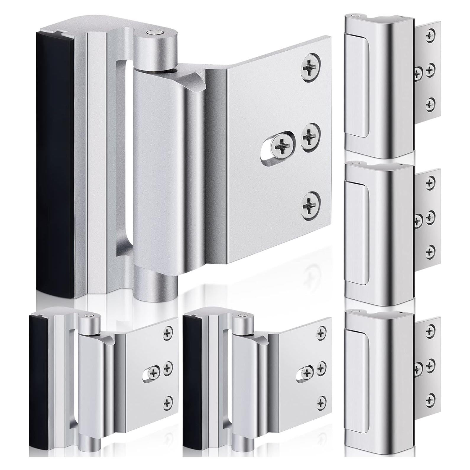 Cerraduras de Refuerzo Shimeyao para Puertas - 6 Piezas Plata