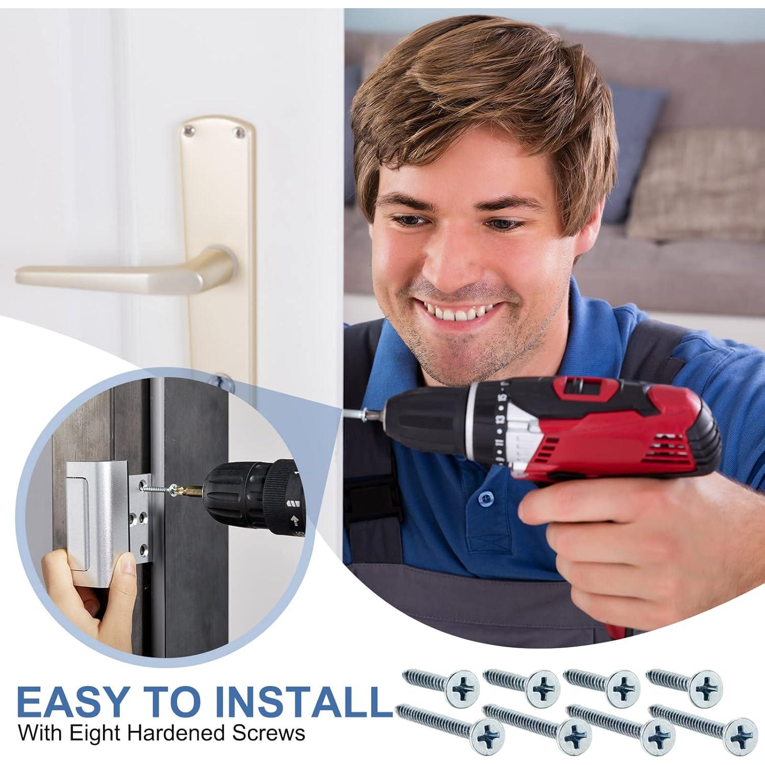 Cerraduras de Refuerzo Shimeyao para Puertas - 6 Piezas Plata