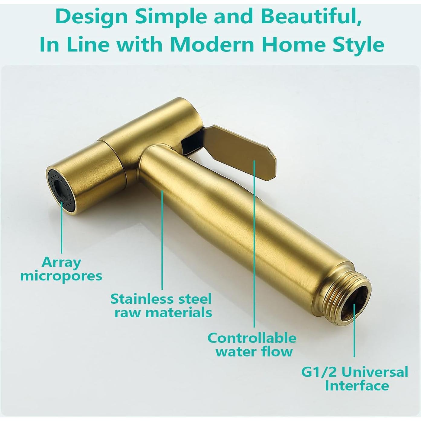 Pulverizador de Bidet de Mano BARROCK Acero Inoxidable Oro