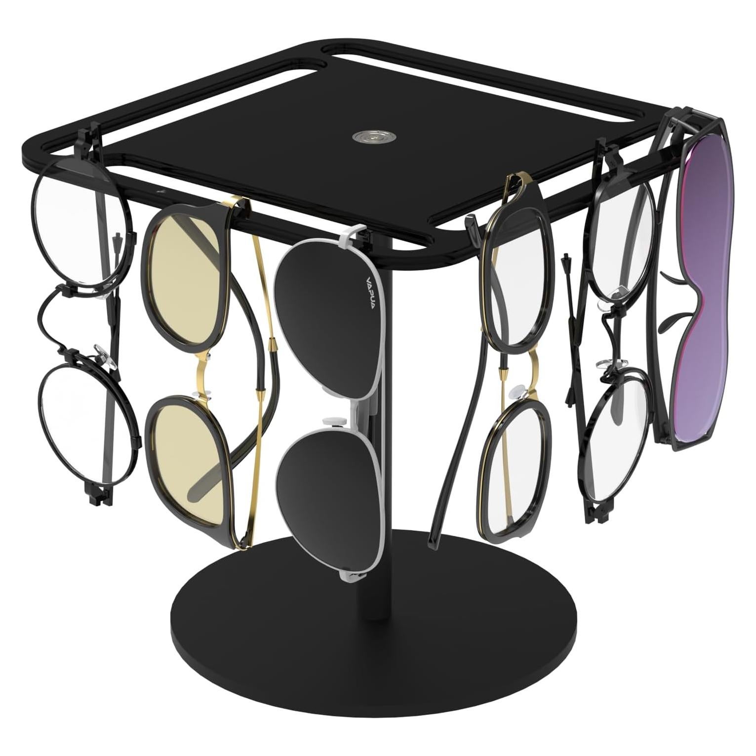 Soporte Giratorio de Acrílico LoengMax para Gafas - Negro