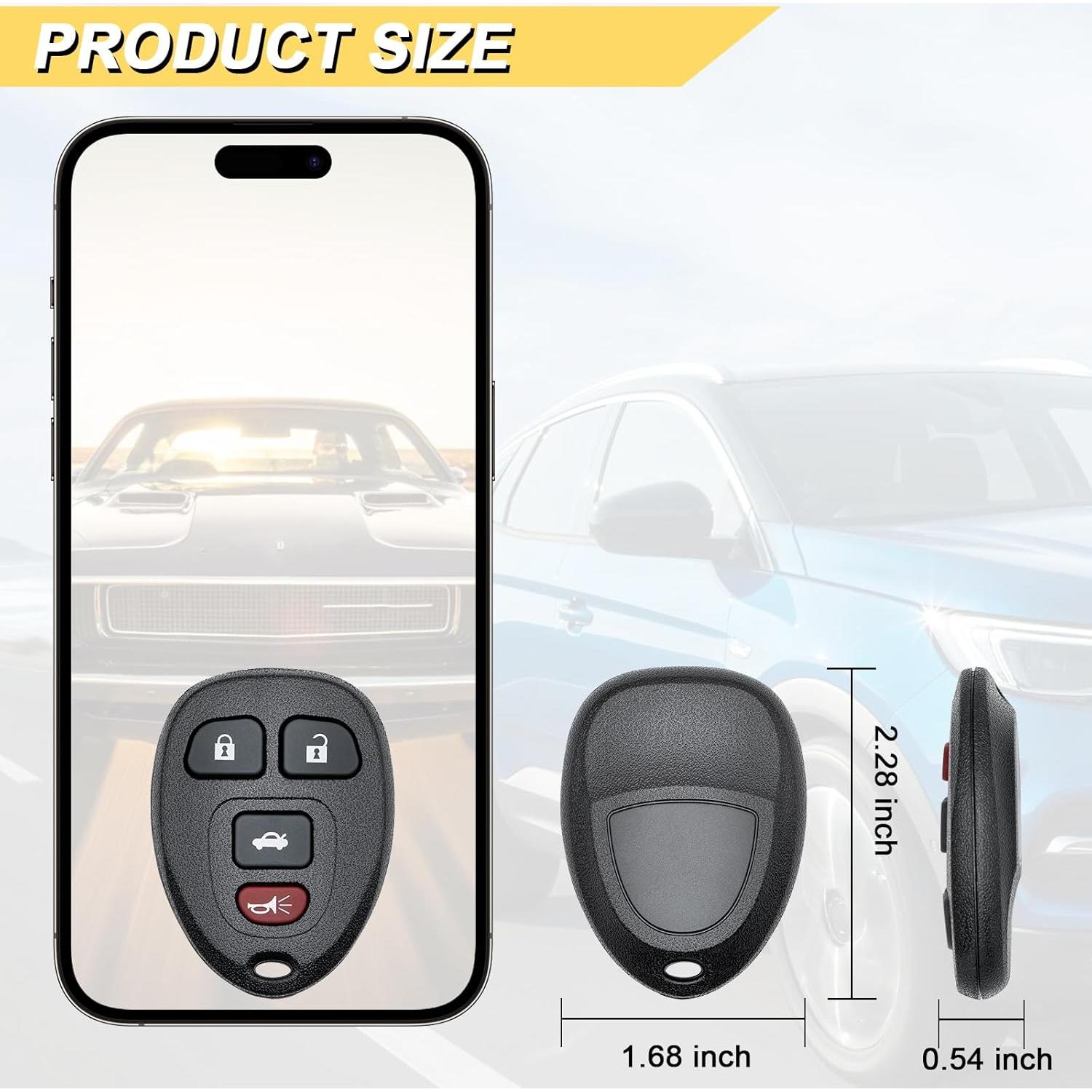 Control Remoto Llave Vurkcy para Chevy y Pontiac 4 Botones