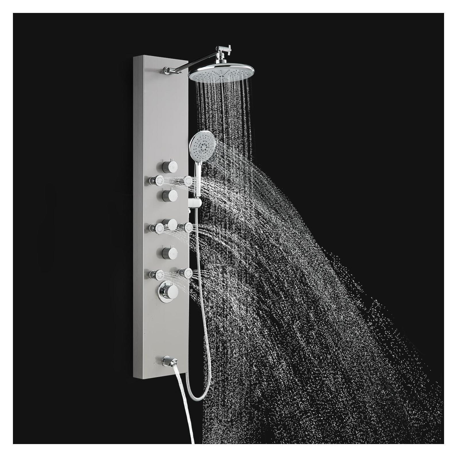 Panel de Ducha ROVOGO Acero Inoxidable 304 4 Funciones