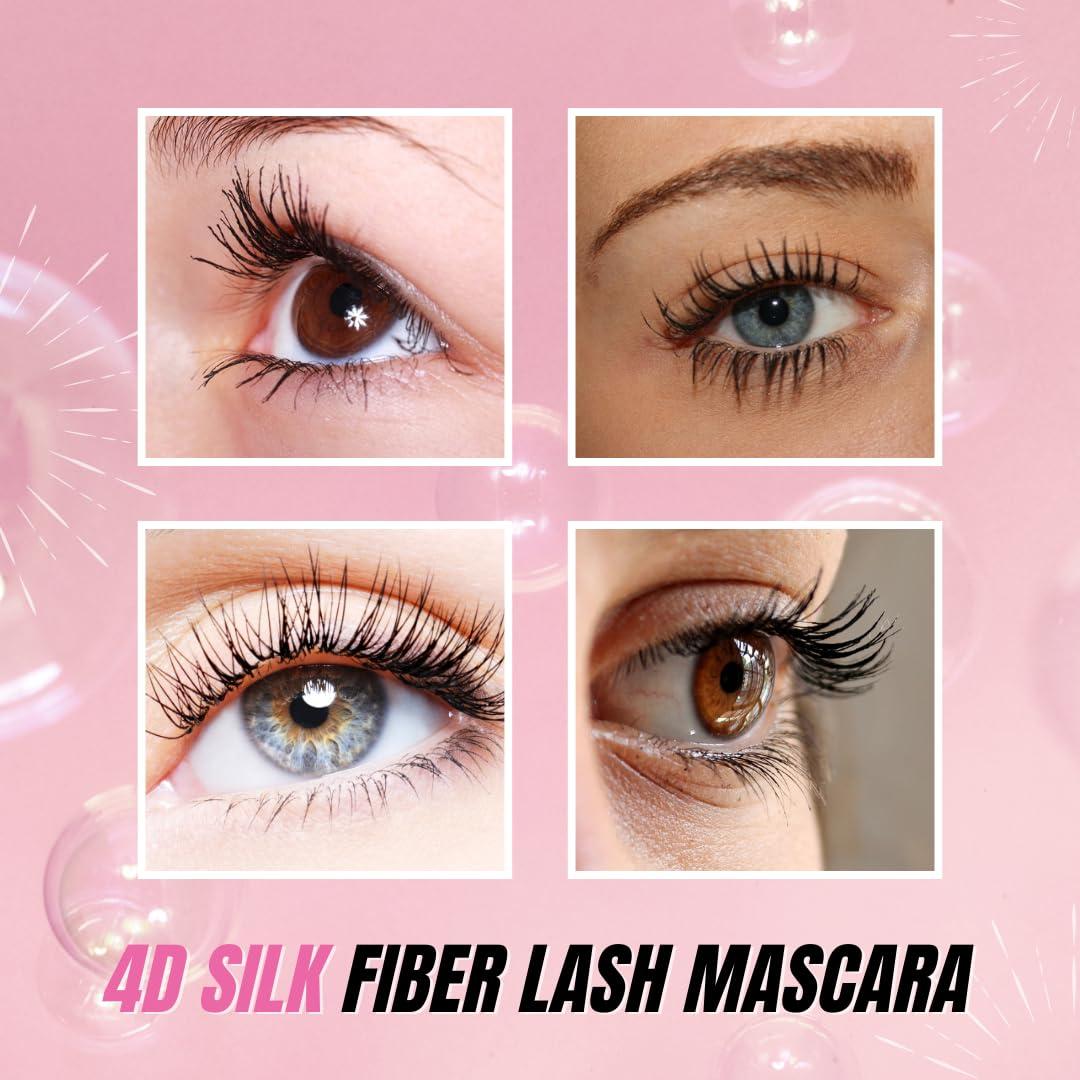 Secret Xpress Control 4D Silk Fiber Lash Mascara, Lengthening and Thick, Volume, Long Lasting, Smudge-Proof, All Day Full, Long, Thick, Smudge-Proof Eyelashes