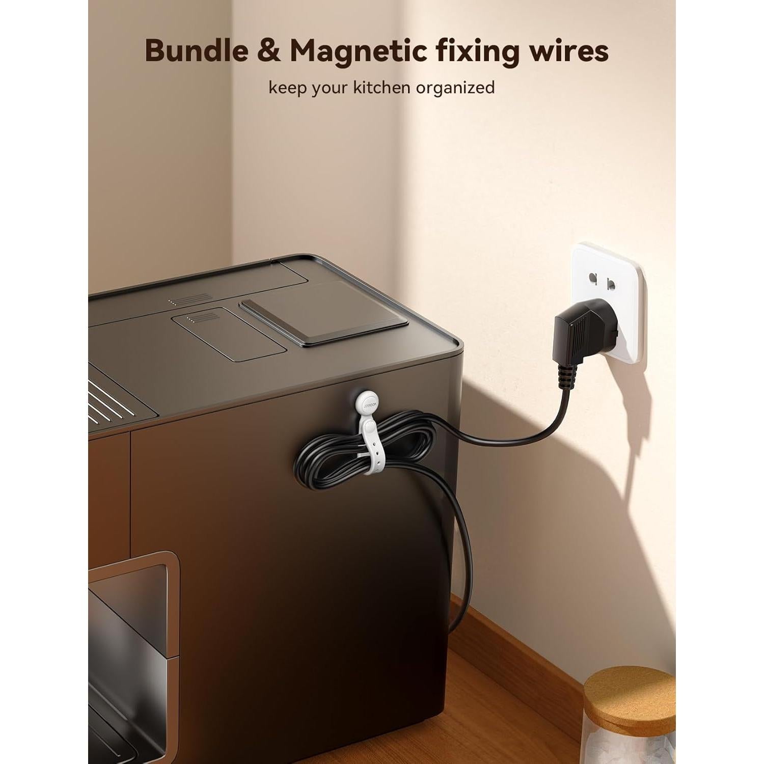 Organizador de Cables Magnético JOYROOM 12 Piezas Silicona Blanca