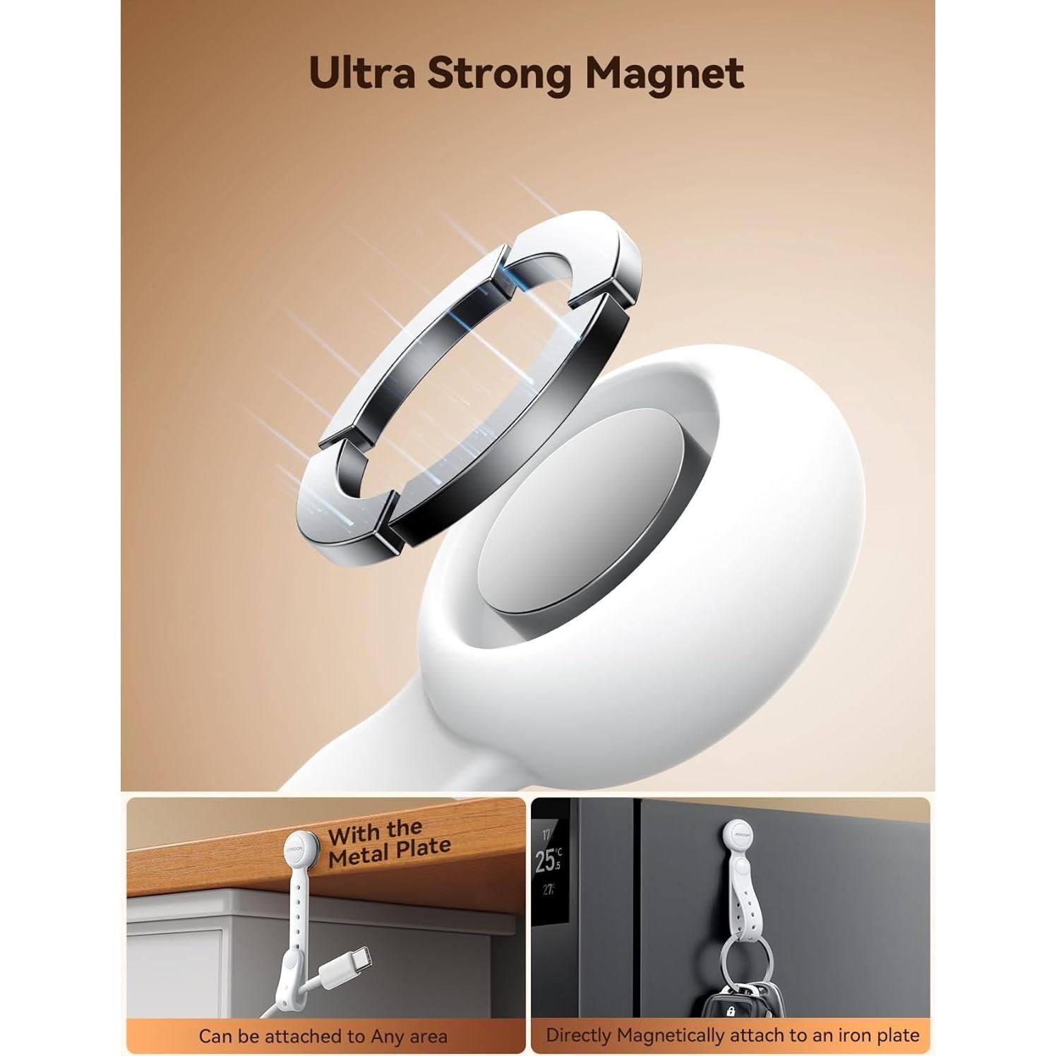 Organizador de Cables Magnético JOYROOM 12 Piezas Silicona Blanca