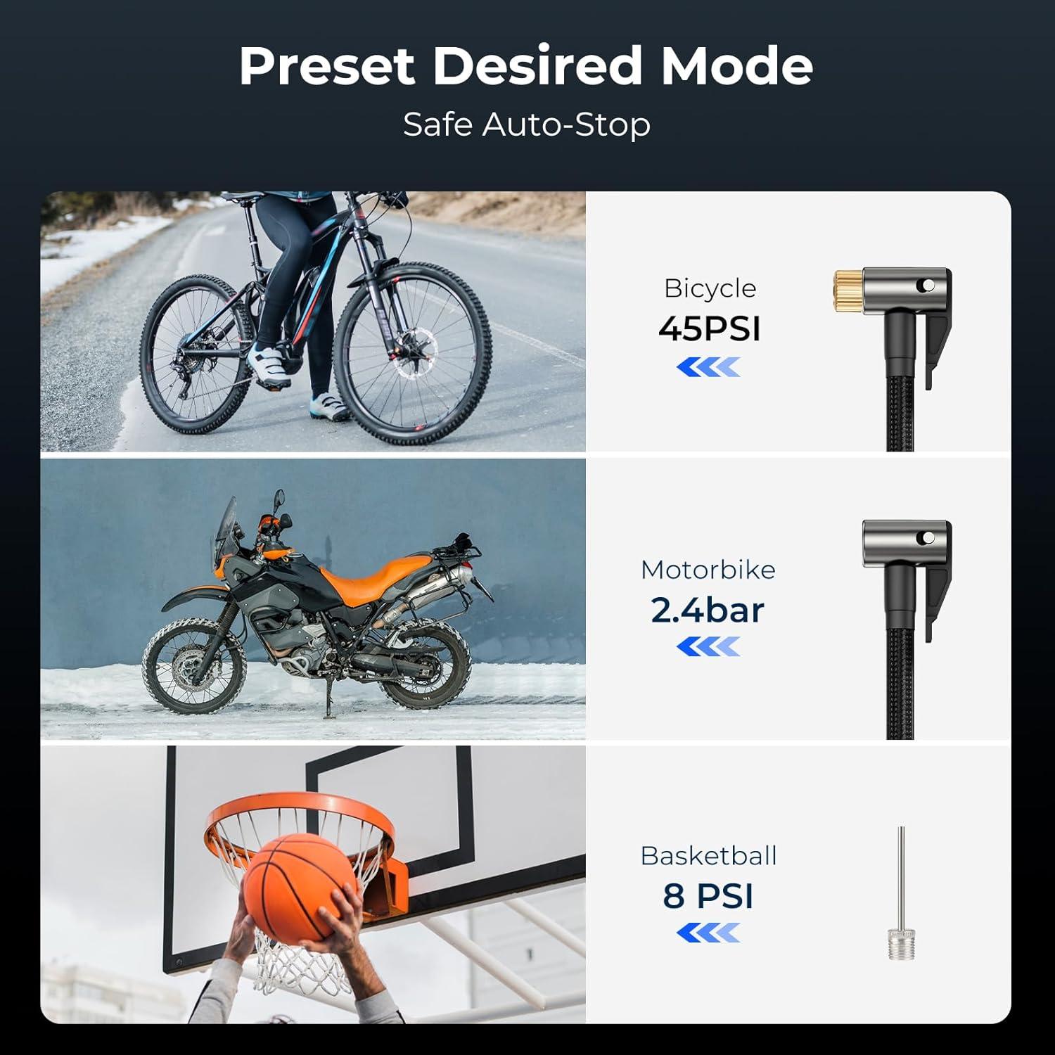 Compresor de Aire Portátil YOUNGDO 150 PSI 6000mAh Negro