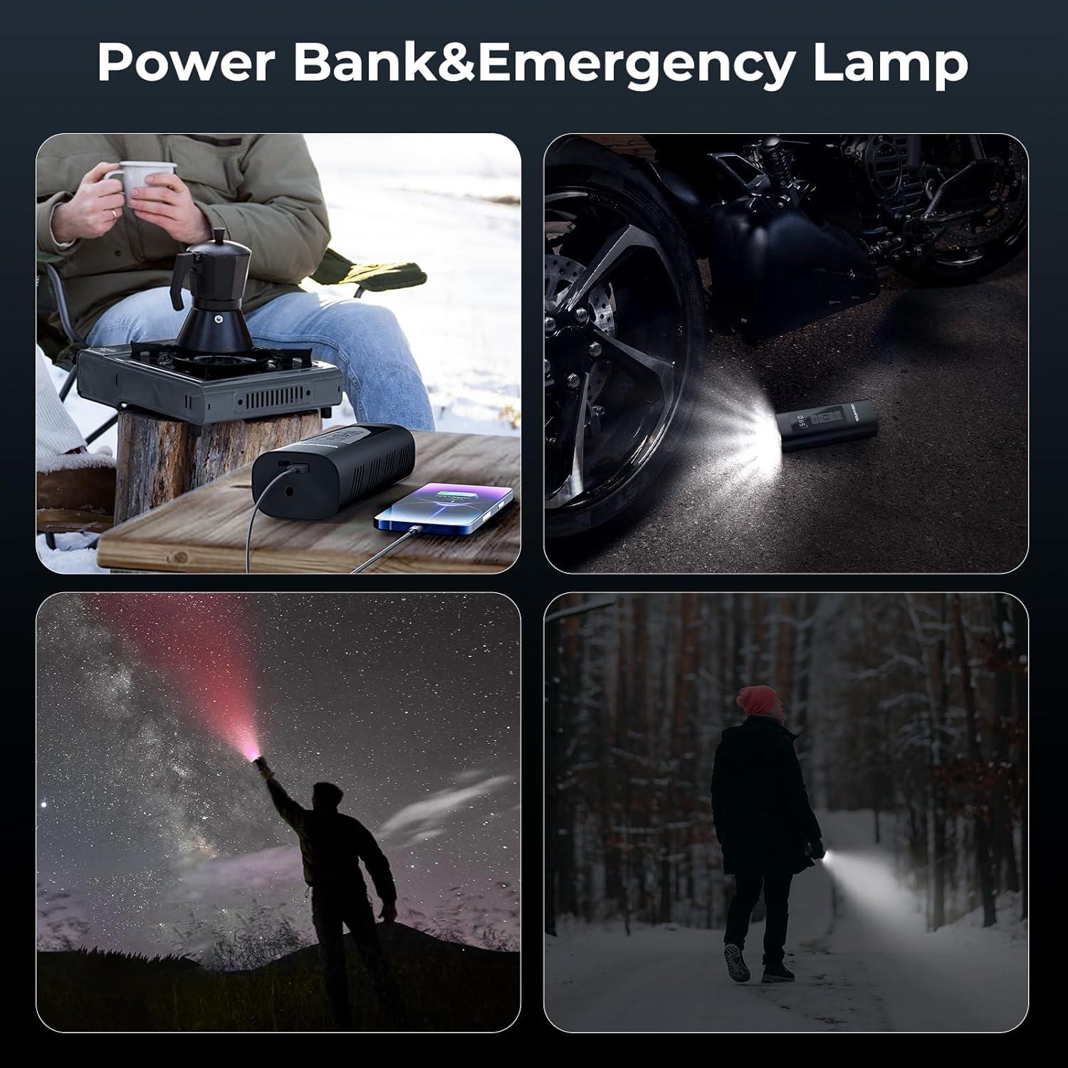 Compresor de Aire Portátil YOUNGDO 150 PSI 6000mAh Negro