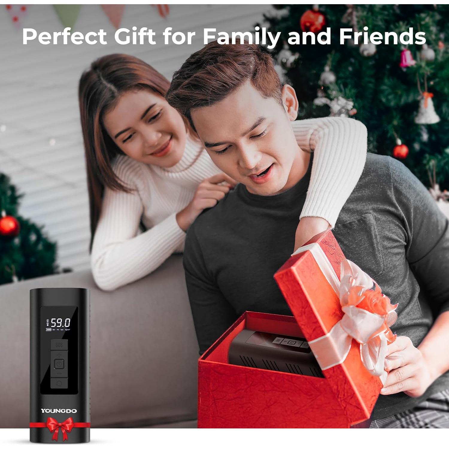 Compresor de Aire Portátil YOUNGDO 150 PSI 6000mAh Negro