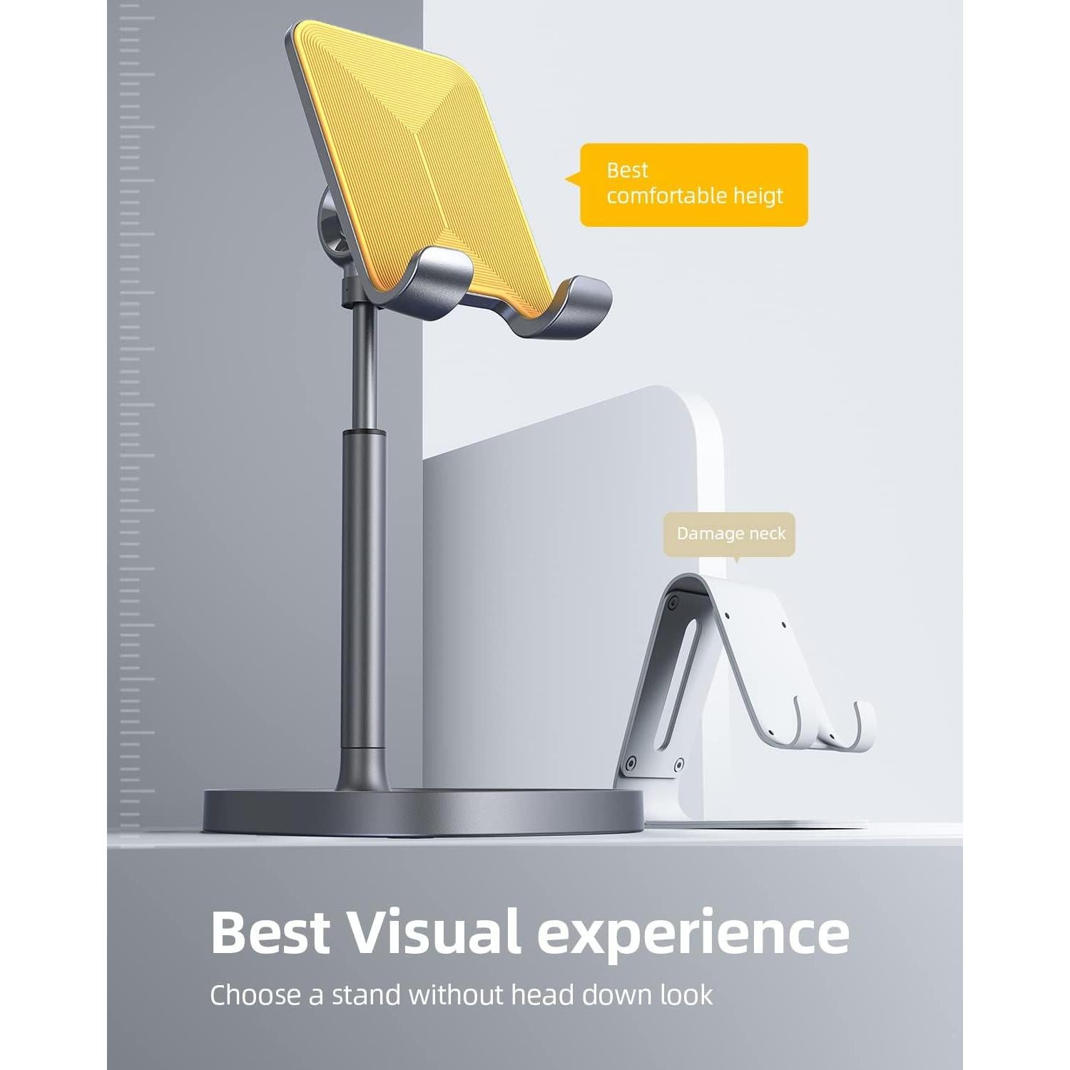 Soporte para Teléfono Móvil LISEN Ajustable de Aluminio Gris