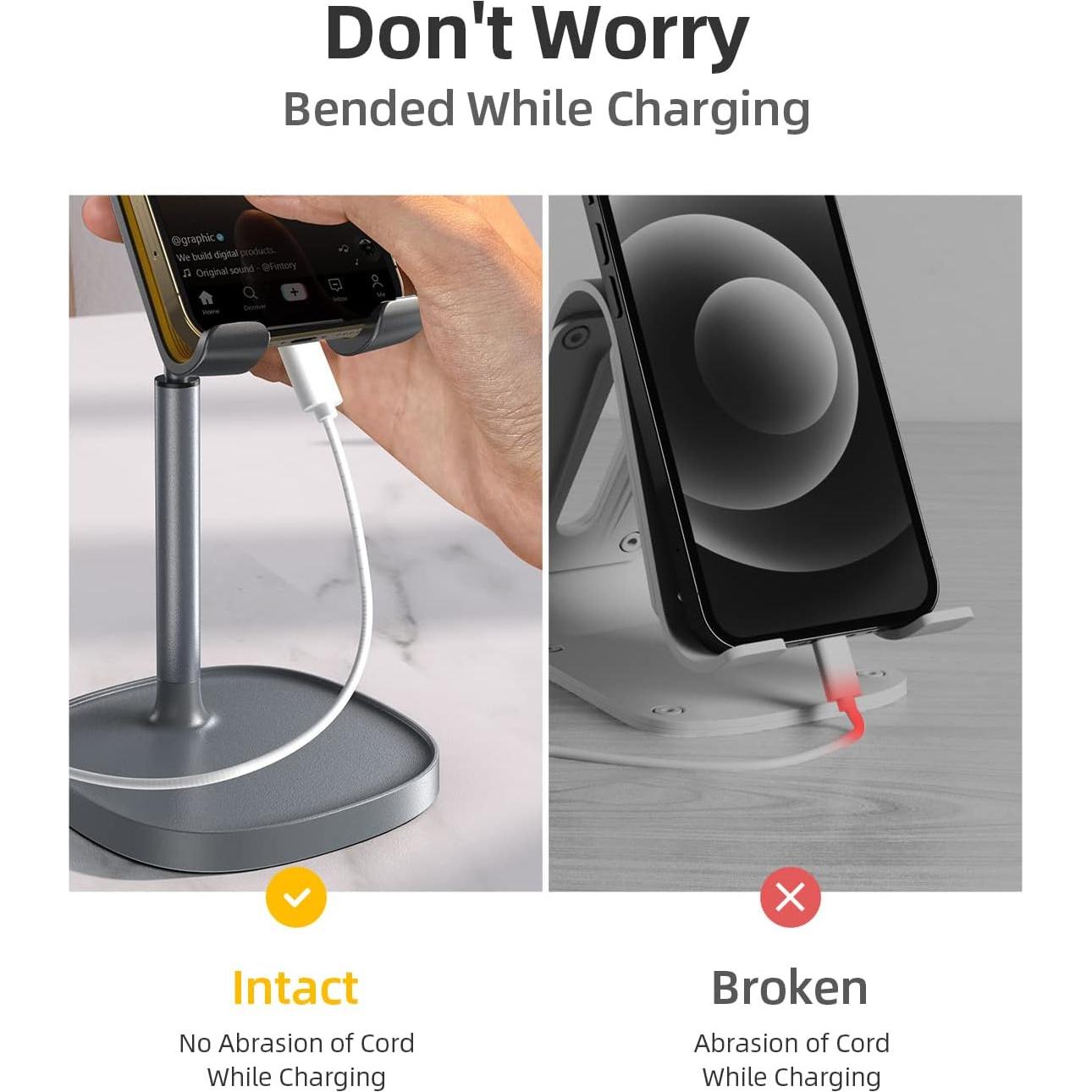 Soporte para Teléfono Móvil LISEN Ajustable de Aluminio Gris