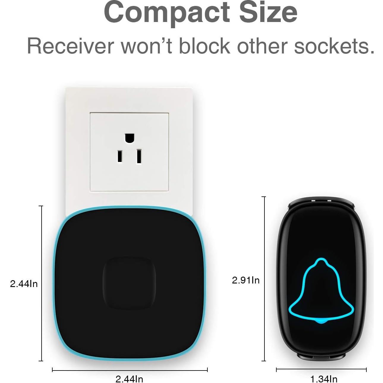 Timbre Inalámbrico BO YING Negro, Rango 304.8m, 38 Tonos