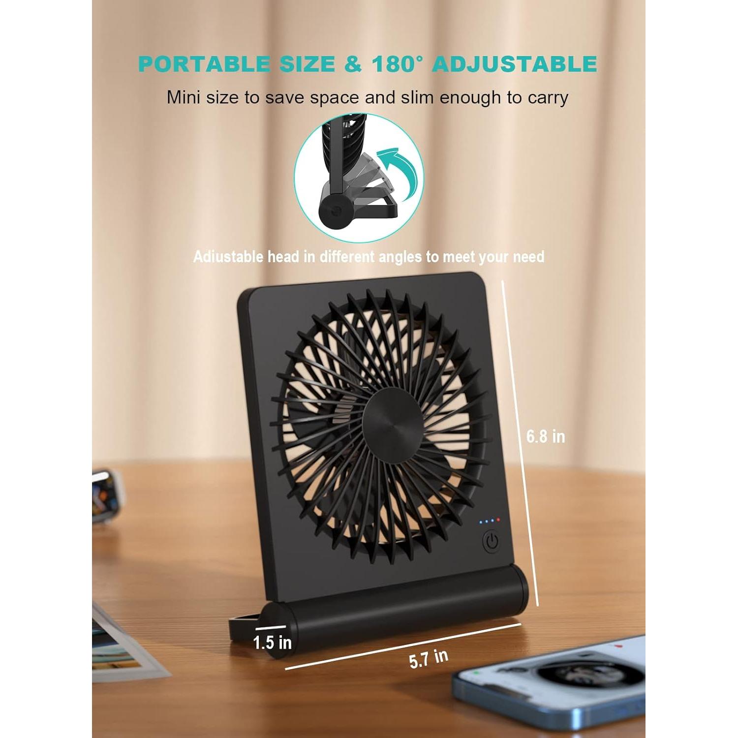 Ventilador de Escritorio Tevelecin F5 USB Recargable 2000mAh