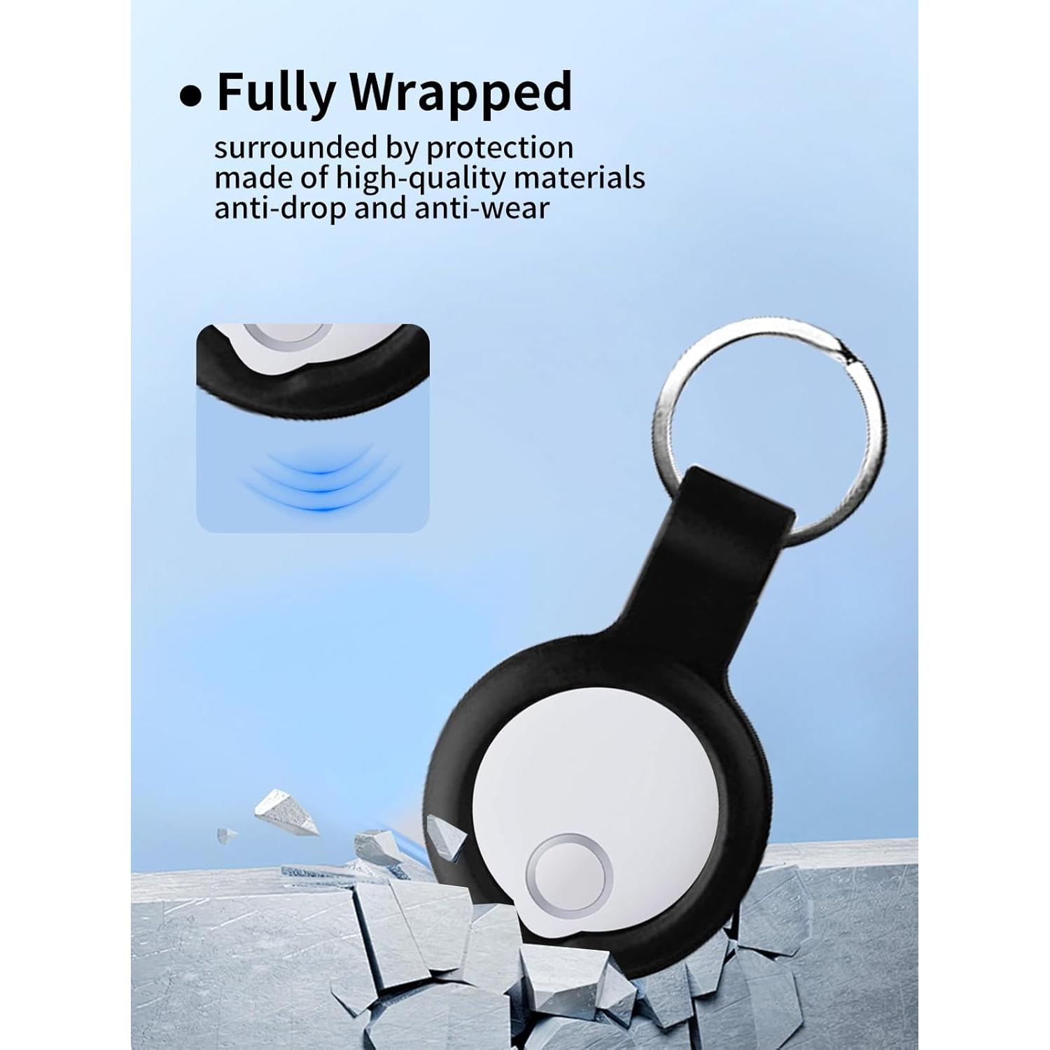 Funda de Silicona UYRUREL para Reyke Smart Tags - Negra (2 Pzas)