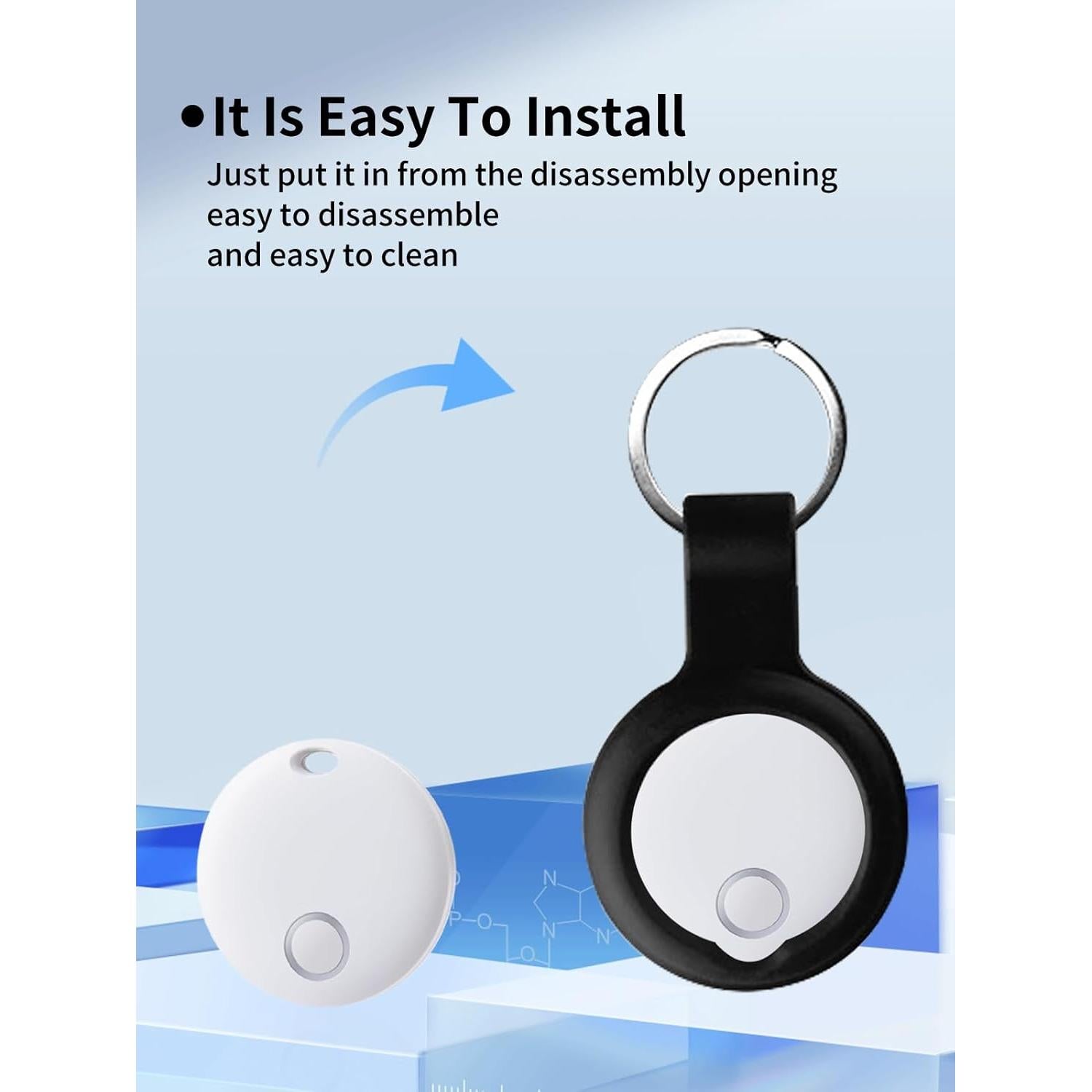 Funda de Silicona UYRUREL para Reyke Smart Tags - Negra (2 Pzas)