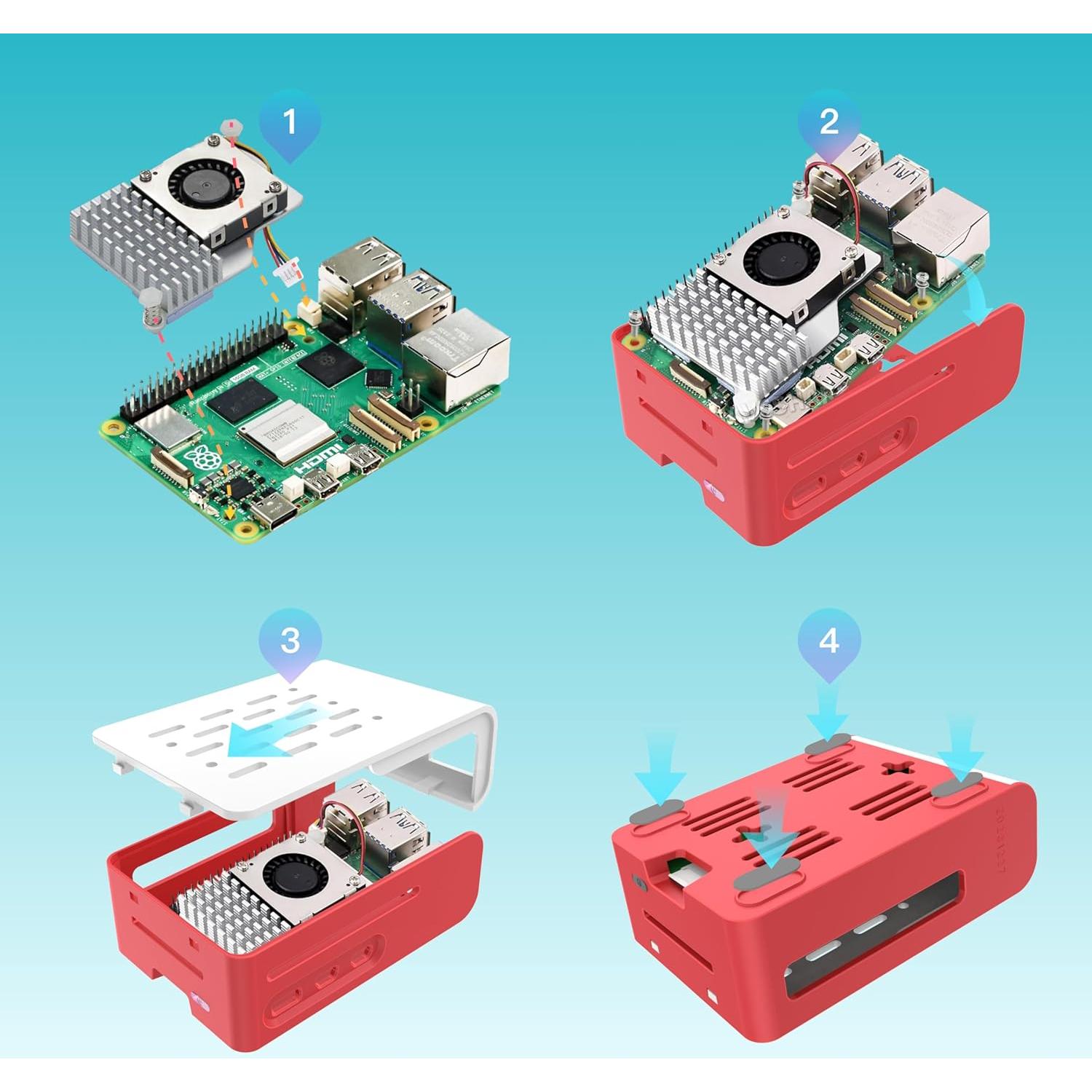 Kit Raspberry Pi 5 iRasptek 4GB RAM 64GB OS Bookworm