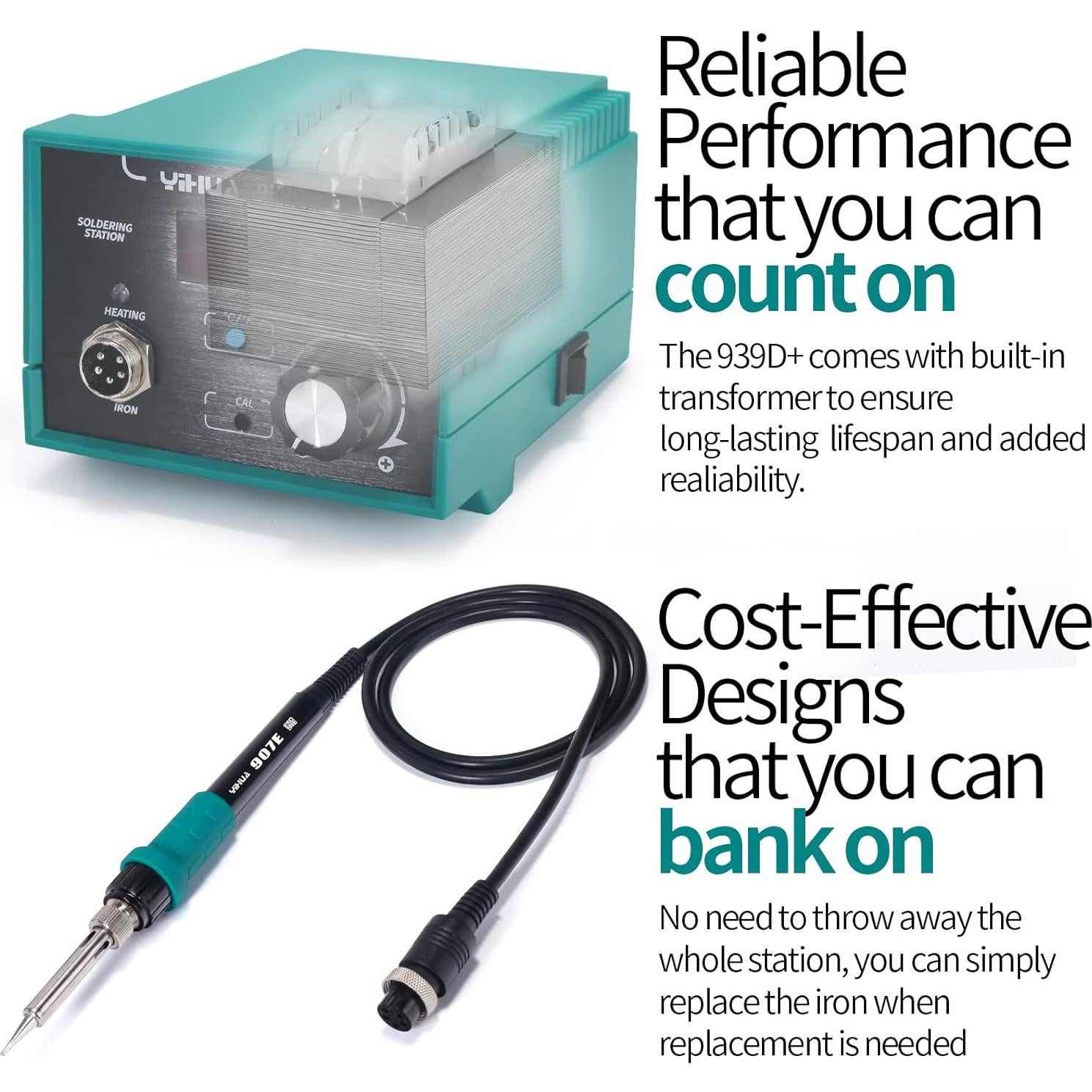Estación de Soldadura Digital YIHUA 939D+ 75W Verde ESD