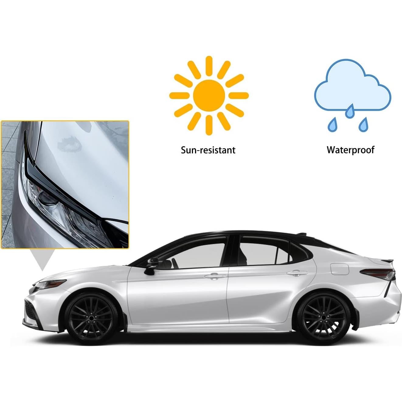 Cubierta de Ceja de Faro CKE para Toyota Camry 2018-2024 - Negro