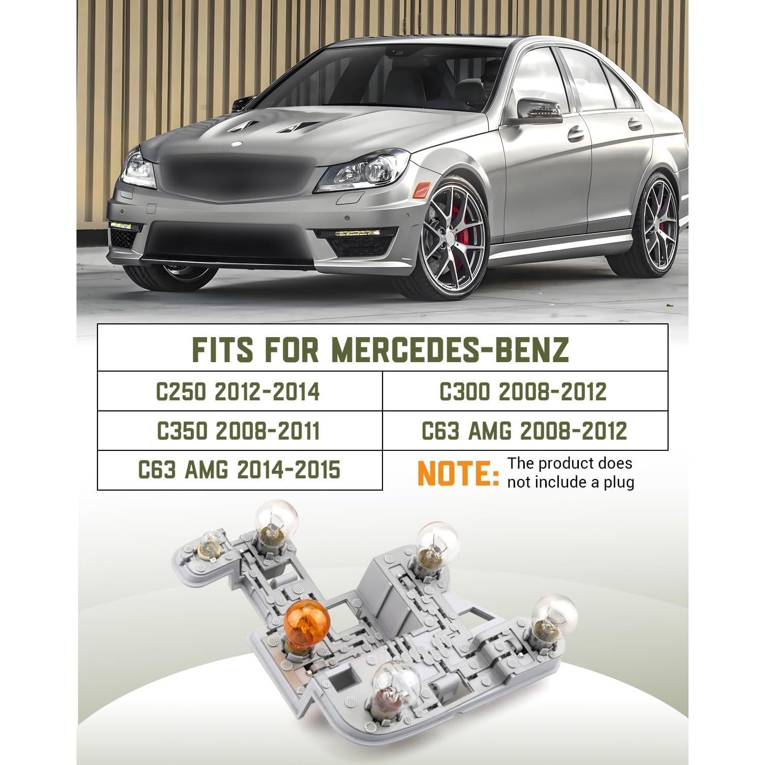 Soporte de Portalámpara Luz Trasera Izquierda Hulyxayfave para Mercedes Benz W204