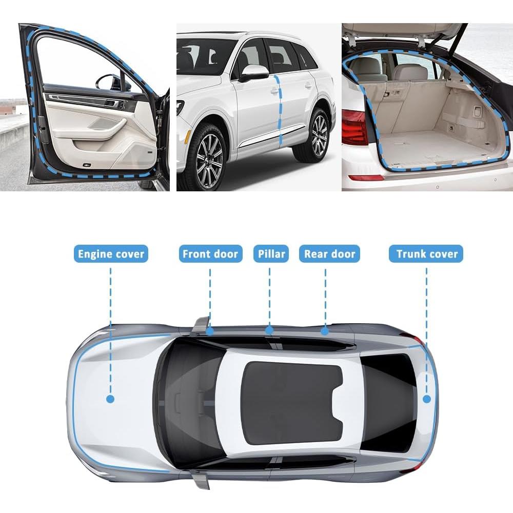 Tira de Sello de Goma Salior 3m para Puerta de Coche