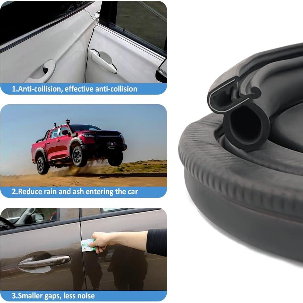 Tira de Sello de Goma Salior 3m para Puerta de Coche