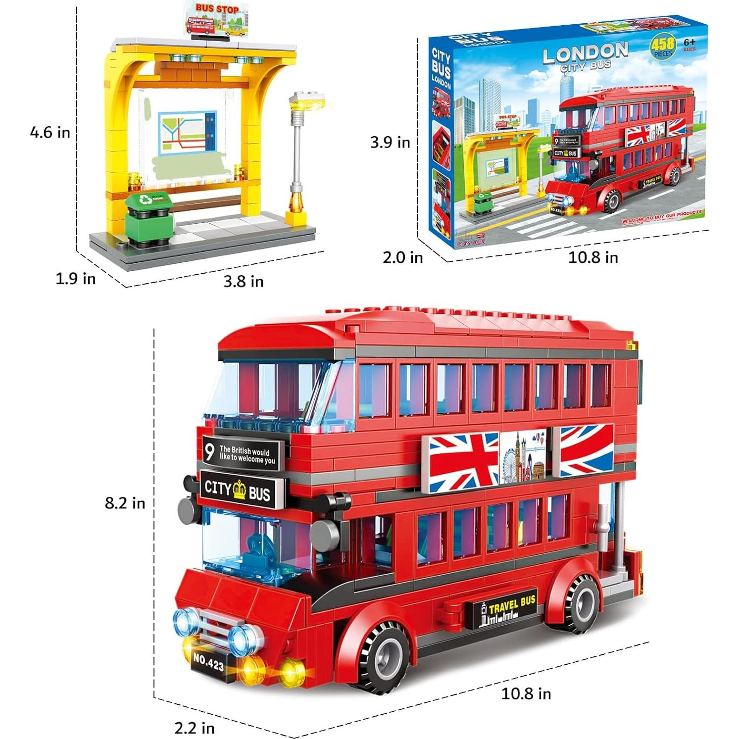 Conjunto de Bloques de Construcción Autobús de Londres 458 Pcs