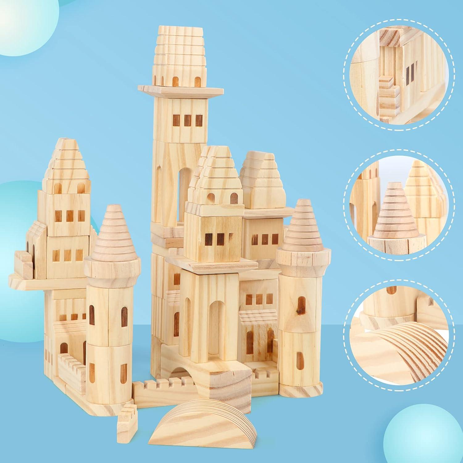 75 Piezas Bloques de Castillo de Madera Garlictoys 33x25.4cm