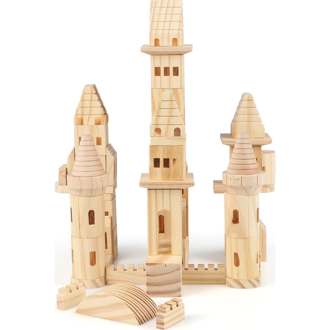 75 Piezas Bloques de Castillo de Madera Garlictoys 33x25.4cm