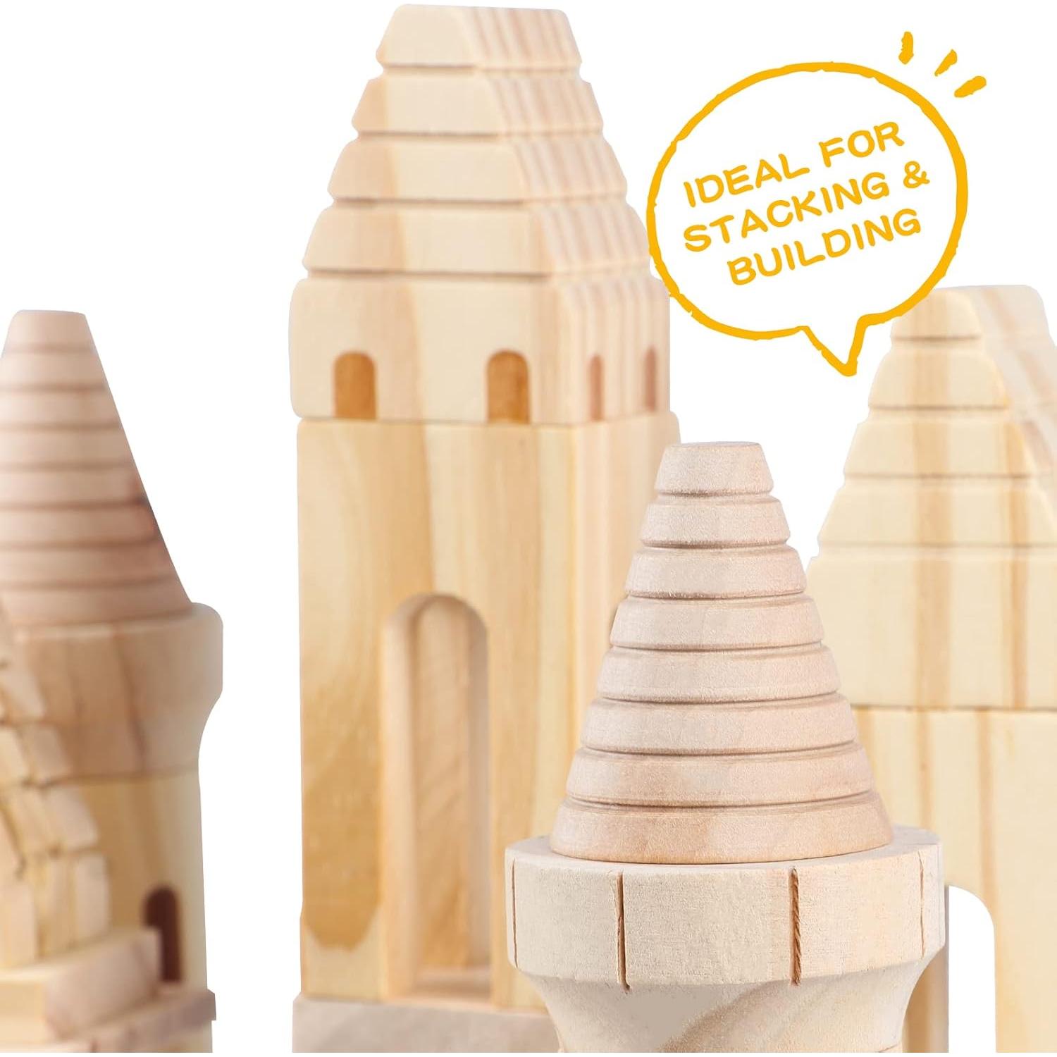 75 Piezas Bloques de Castillo de Madera Garlictoys 33x25.4cm