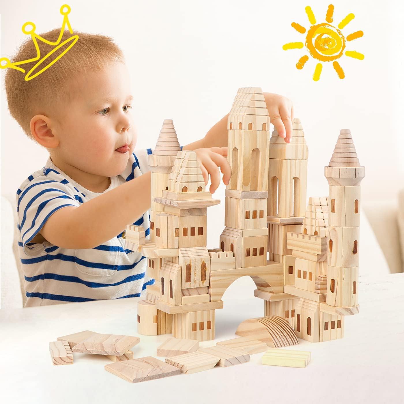 75 Piezas Bloques de Castillo de Madera Garlictoys 33x25.4cm