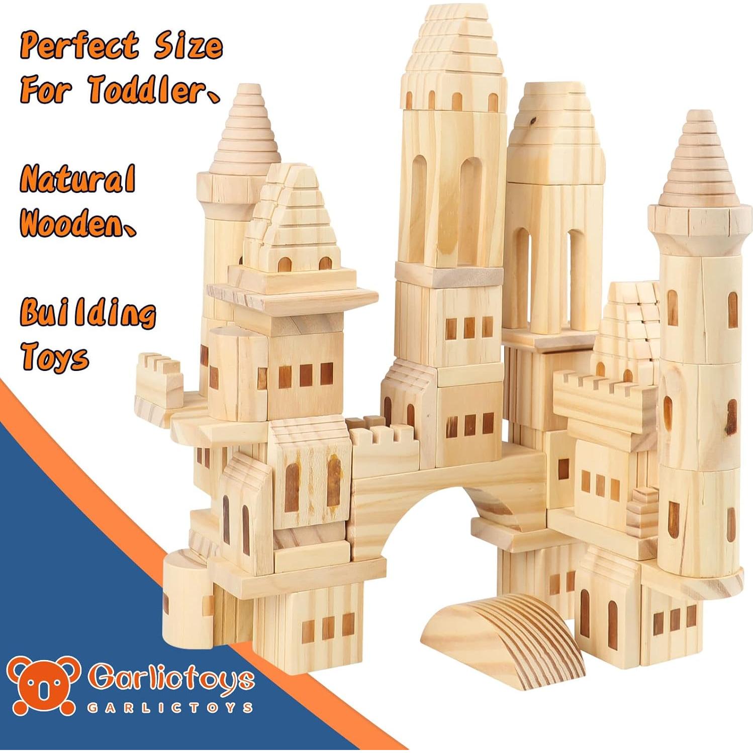 75 Piezas Bloques de Castillo de Madera Garlictoys 33x25.4cm