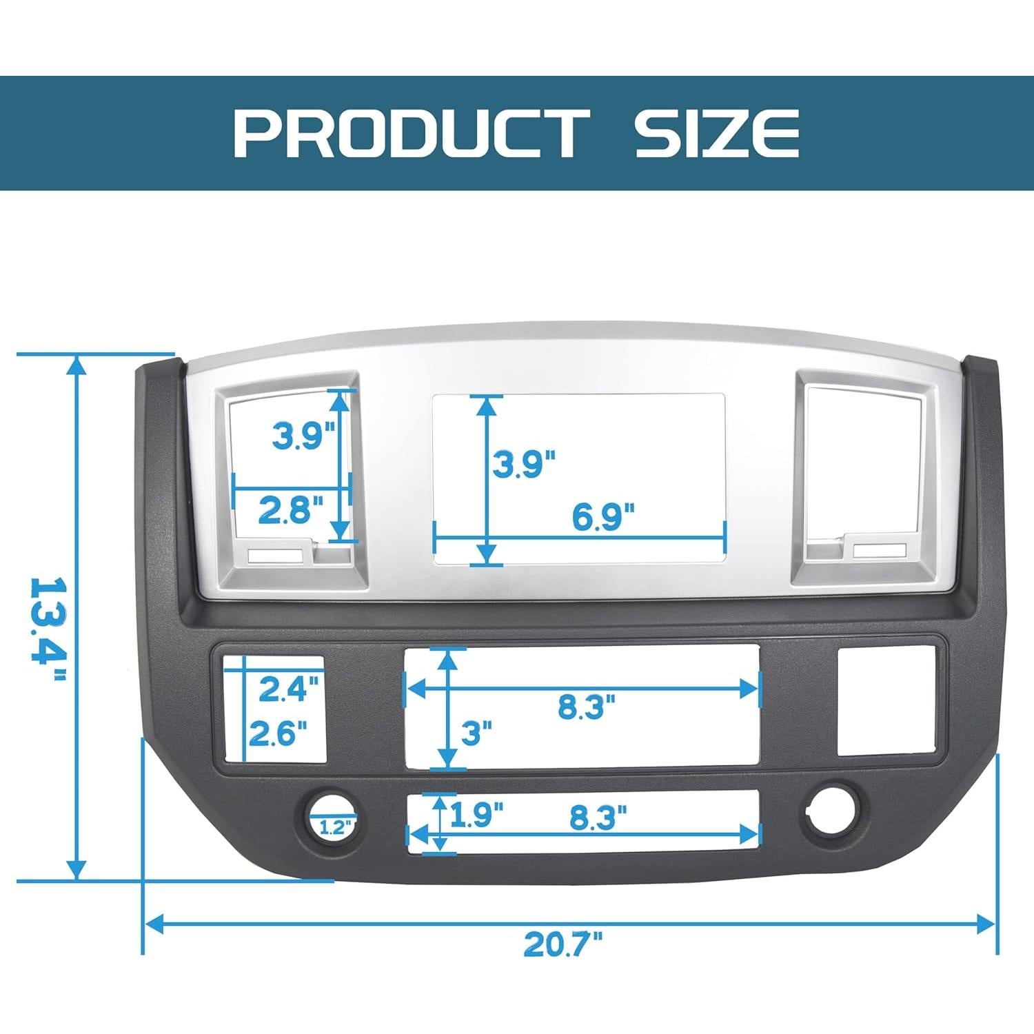 Kit Instalación Radio Doble Din KUAFU para Dodge Ram 2006-2009