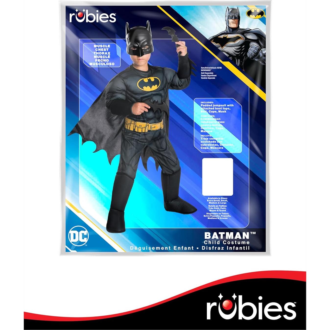Disfraz Deluxe Batman Niños Rubie's 3D Capa y Máscara