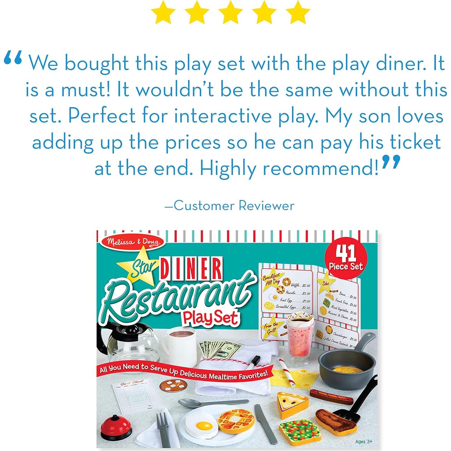 Juego de Restaurante Star Diner Melissa & Doug 41 Piezas