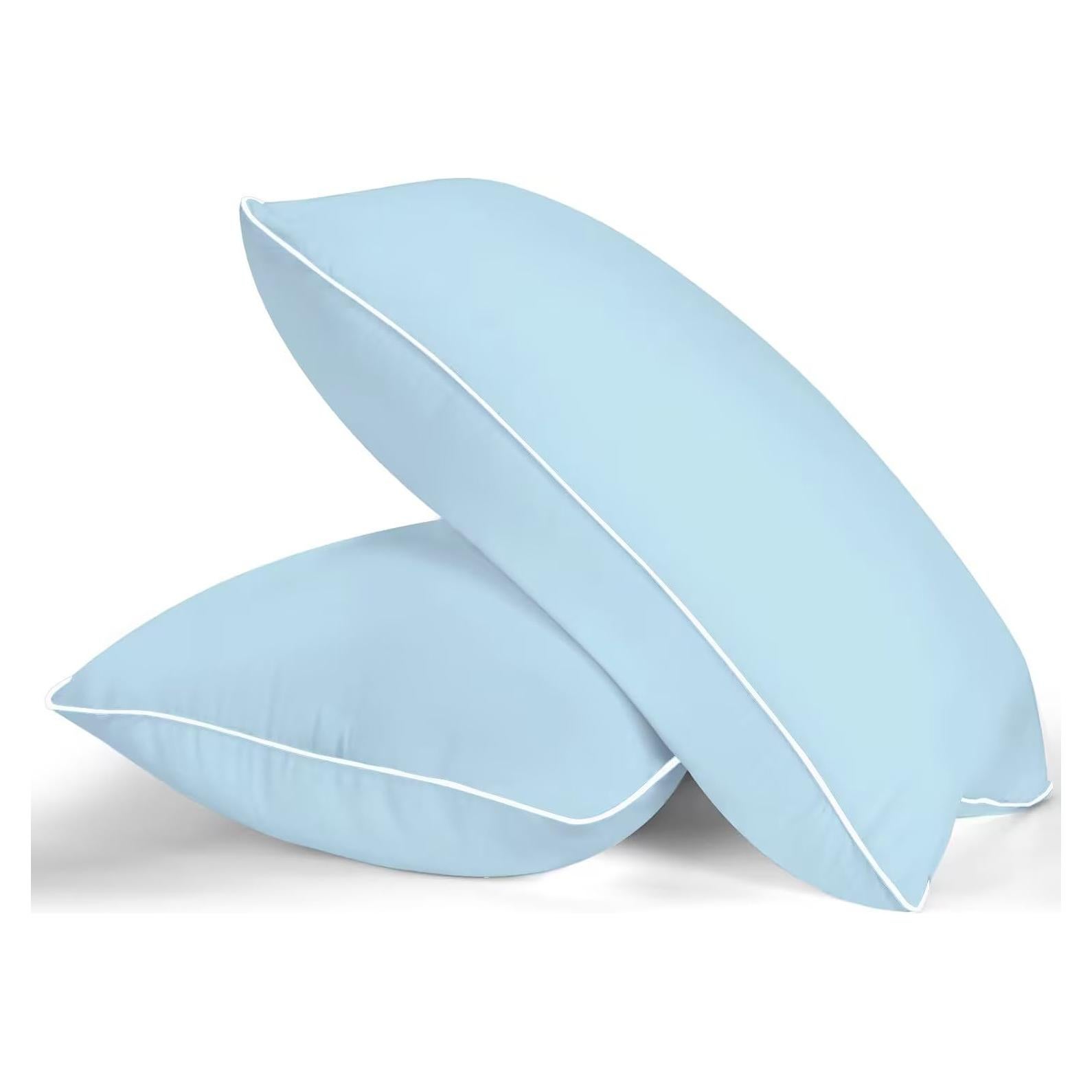 Almohadas MZOIMZO Estándar 2 Piezas Relleno Plumas Azul