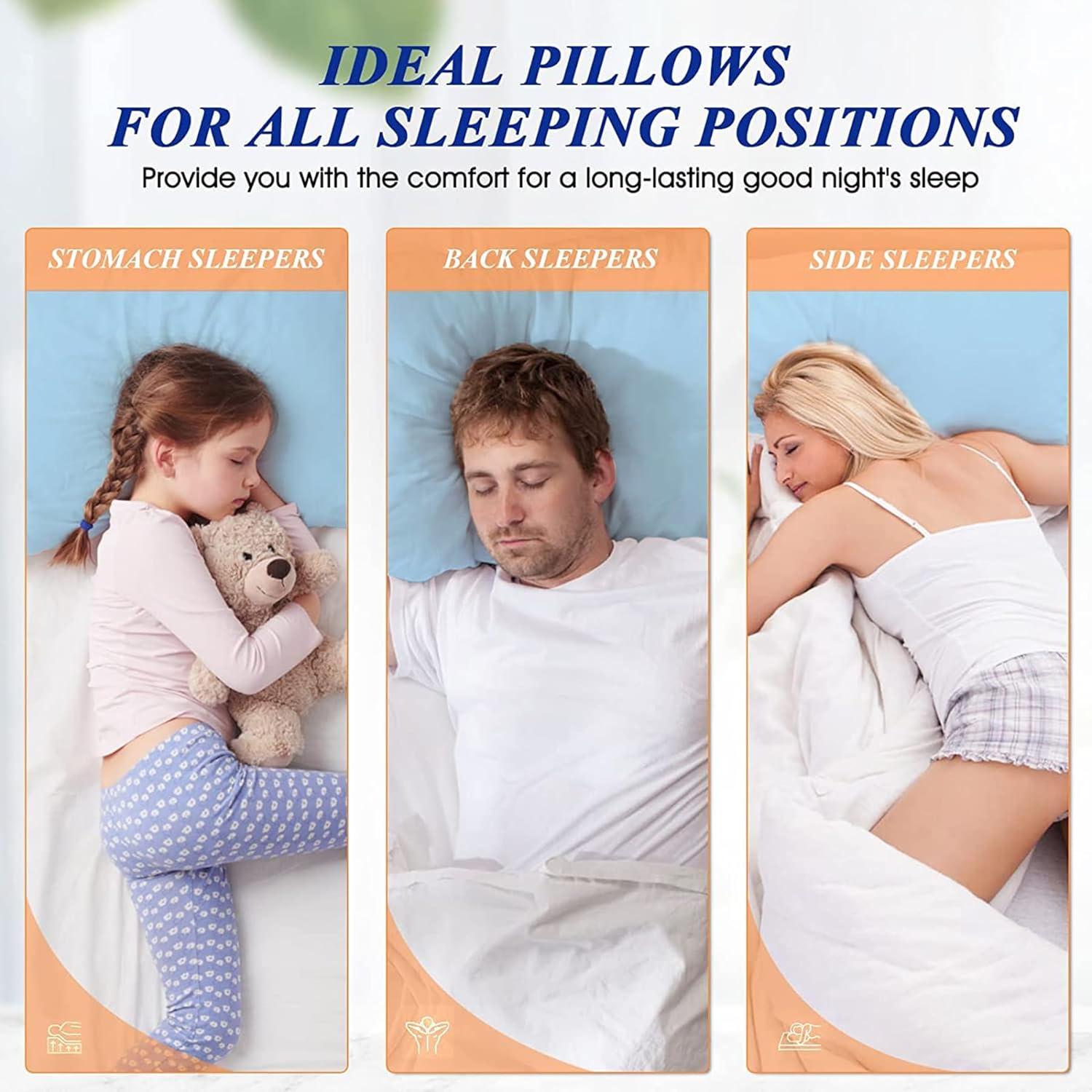 Almohadas MZOIMZO Estándar 2 Piezas Relleno Plumas Azul