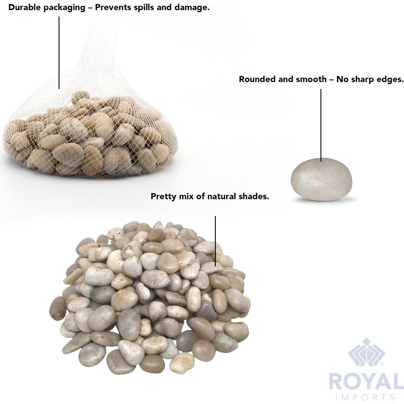 Piedras de Río Decorativas Royal Imports 2.27kg - Claro