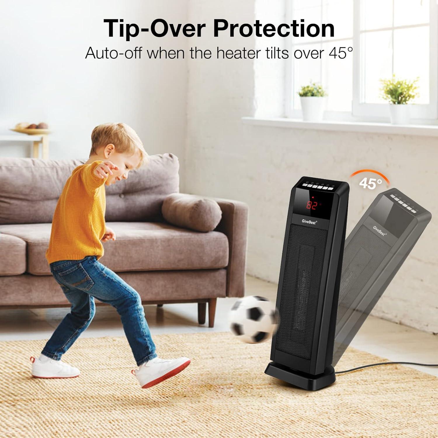 Calentador de Espacio GiveBest Torre 2.77 kg 300 m² Control Remoto