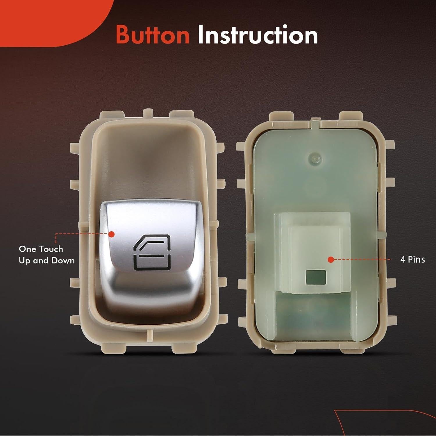 Interruptor Ventana Eléctrica A-Premium Beige para Mercedes-Benz