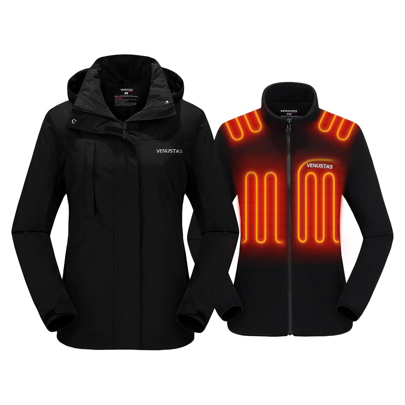 Chaqueta Calentada 3-en-1 Venustas para Mujeres Impermeable