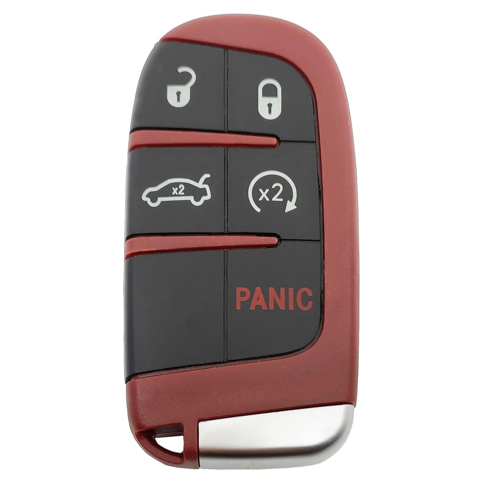Cubierta de llave 5 botones Horande para Dodge y Jeep Roja